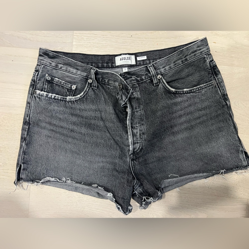 Agolde Black Jean Shorts